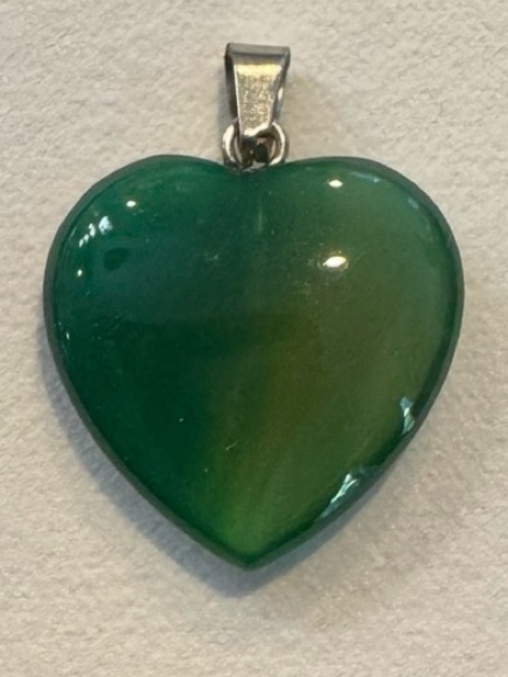 Green Agate Heart Shaped Gemstone Pendant